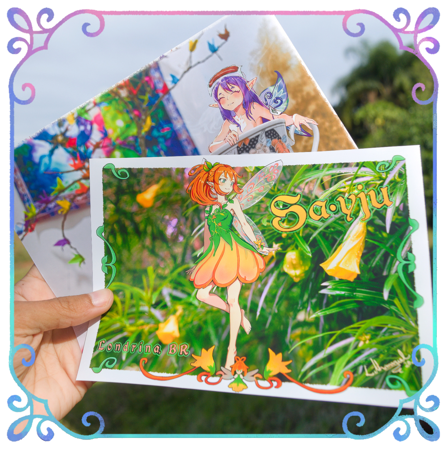 Tea & Petals Codex ~ Conjunto de prints/cartão postal de fadas (2 peças)