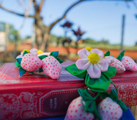 [Pacote com 10] Presilha Whimsy da Strawberry Court (Presilha de cabelo sem perfume)