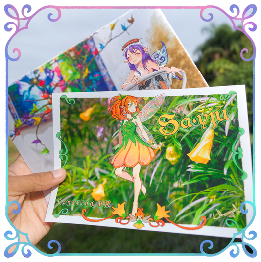 Tea &amp; Petals Codex ~ Conjunto de prints/cartão postal de fadas (2 peças)